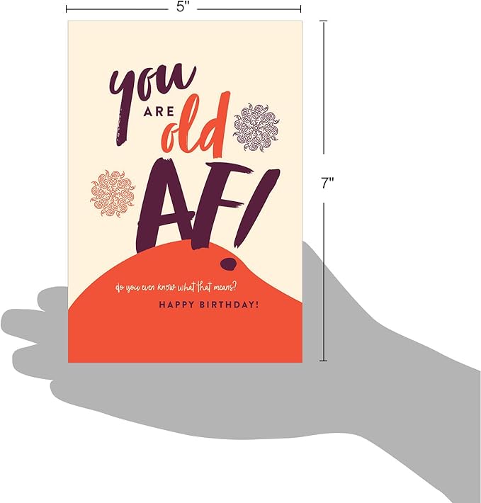 NobleWorks - 1 Sassy Happy Birthday Card Funny - Hilarious Grown-Up Card for Women, Wife, Stationery Humor - Old AF C6398BDG
