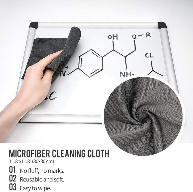 Loukin Non-Toxic Whiteboard Cleaner, 8.5 fl oz Dry Erase Board Cleaner, Low-Odor Whiteboard Cleaning Spray with Cloths, Removes Stubborn Marks (3-Pack)