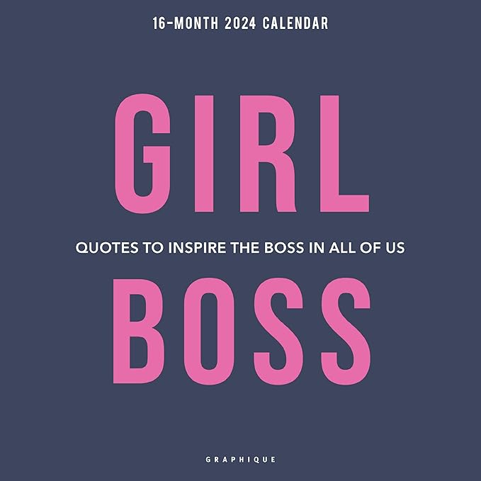 Graphique 2024 Girl Boss Wall Calendar | 12” x 12” | Thick Paper | Home & Office Organizer | Large Monthly Grid | 3 Languages & Marked Holidays | 4 Month Preview Page for 2025