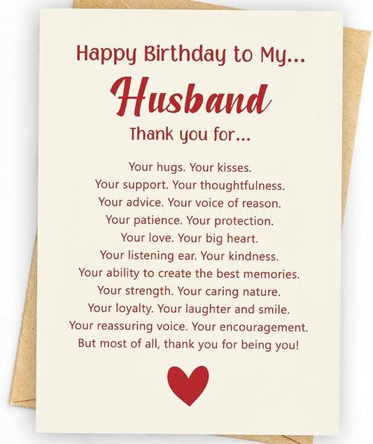 Husband Birthday Card from Wife | Happy Birthday Card for Husband | Romantic Bday Card