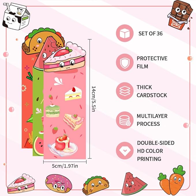 Bookmark, 36Pcs Bookmarks for Kids, Cute Bookmarks, Book Marks for Reading Kids, Kids Bookmarks, Bookmarks for Book Lovers,Book Markers, Bookmarks Bulk, Classroom Rewards, Classroom Prizes Elementary