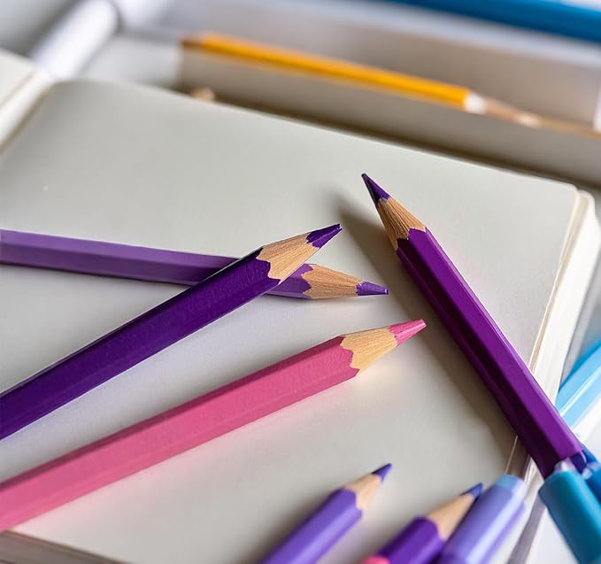 Adhere 25pcs Checking Pencils Erasable colored Pencils Pre-Sharpened #2 HB,for Checking Tests Grading Map Coloring,including a Free sharpener. (Pink 13pcs + Purple 12pcs)