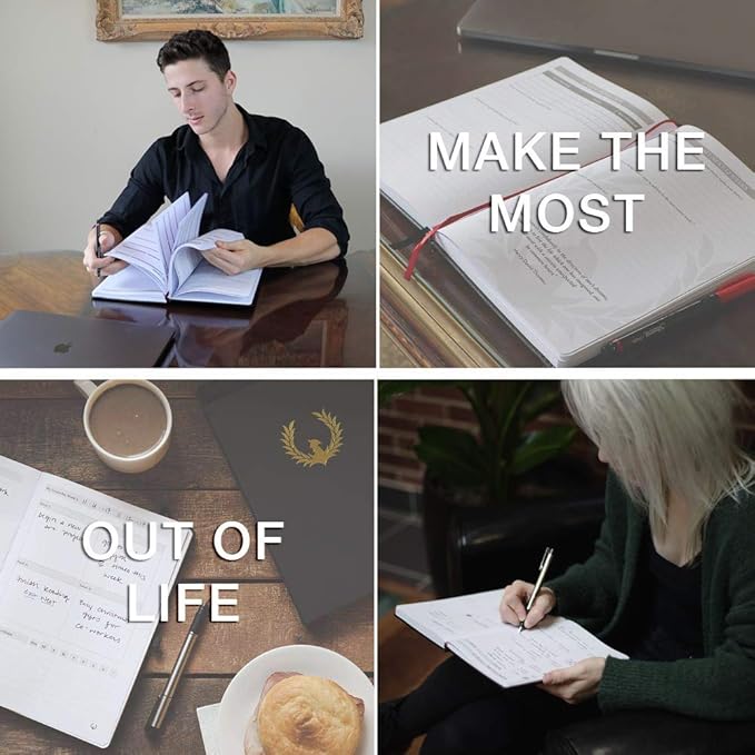 The Phoenix Planner - Best Daily Calendar and Agenda for Goal Setting, Boost Happiness and Productivity - Gratitude Journal, Habit Tracker, Quarterly Business Planner - 6 Months, Undated (Sapphire)