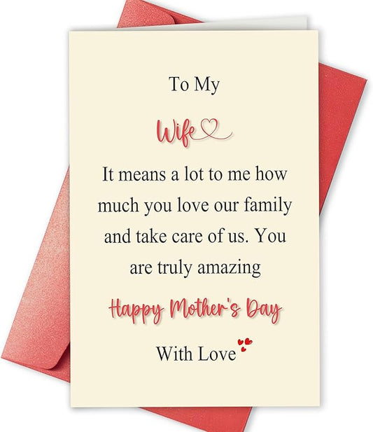 Funny Mother’s Day Card for Wife, Appreciate Card for Her, Mothers Day Gift from Husband, Happy Mothers Day Card