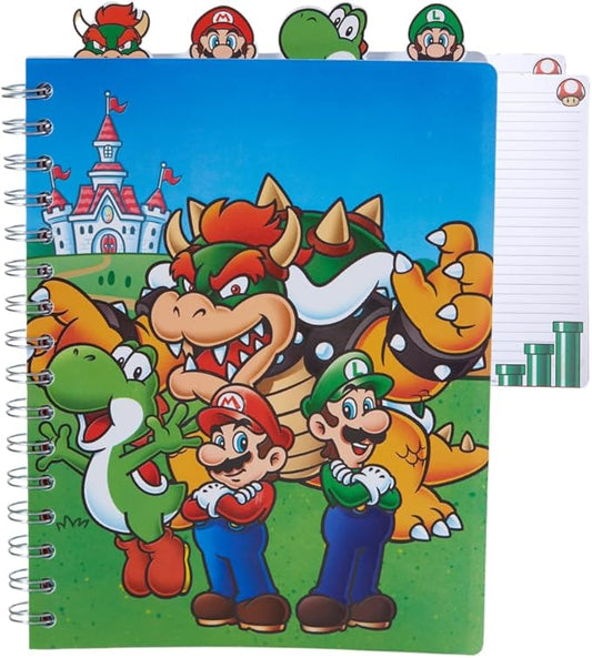 Innovative Designs Super Mario Bros Tab Journal Notebook, Spiral Bound, 96 Lined Pages, 8 x 7 inches
