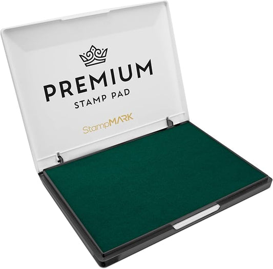 Premium Stamp Pad Extra Large Size 6" x 8" - for Traditional Rubber Stamps - Felt Pad Green Color
