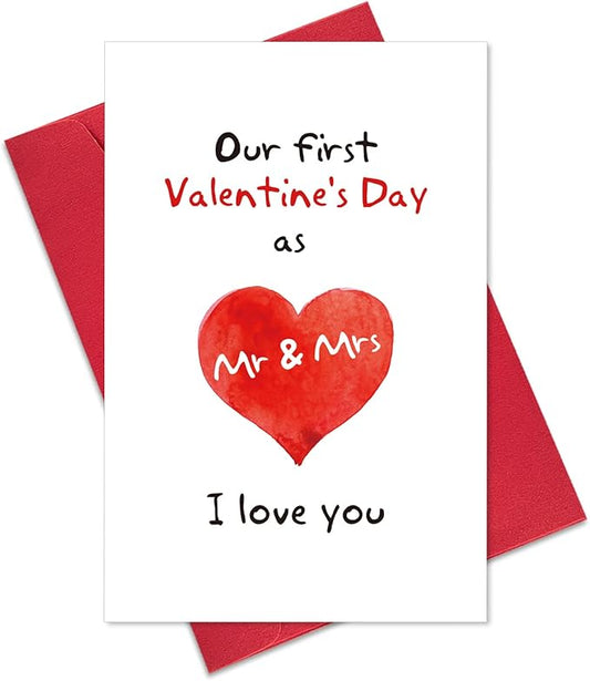 Ogeby First Valentine's Day Card for Couples, Sweet 1st Valentine's Day Greeting Card