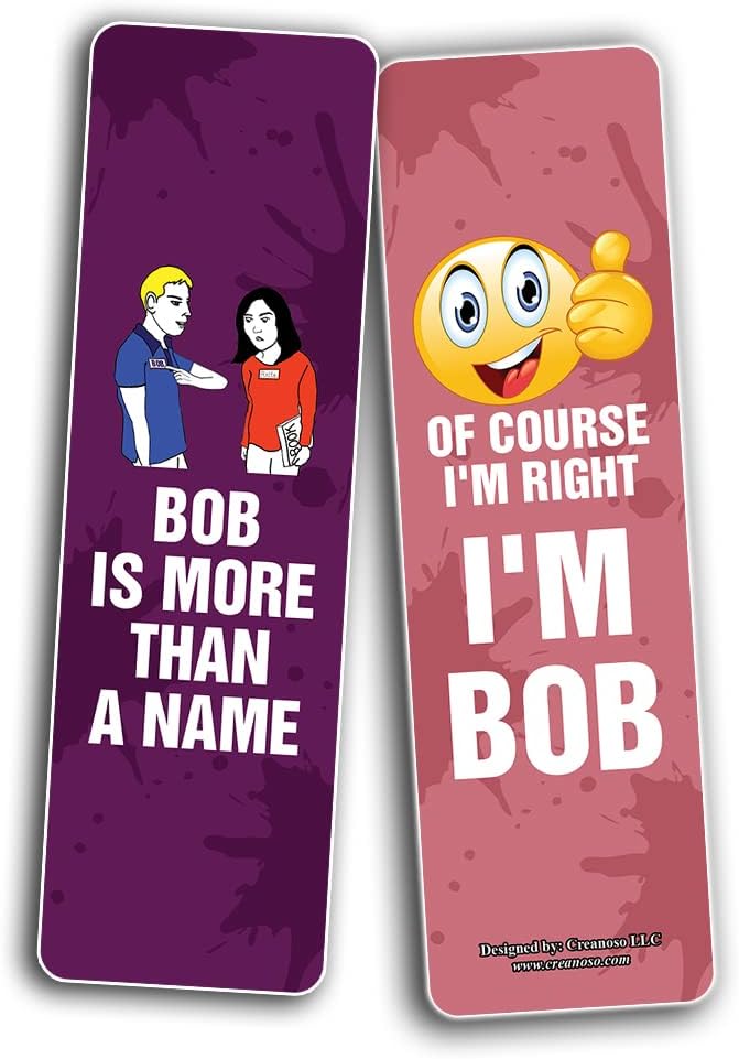 Creanoso Funny BOB (be Like bob) Bookmarks (5-Sets X 6 Cards) – Daily Inspirational Card Set – Interesting Book Page Clippers – Great Gifts for Adults and Professionals
