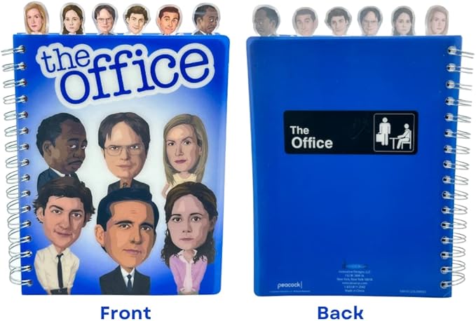Innovative Designs The Office Journal with Character Tabs, Spiral Binding and Flexible Plastic Cover, 8 x 7 inches