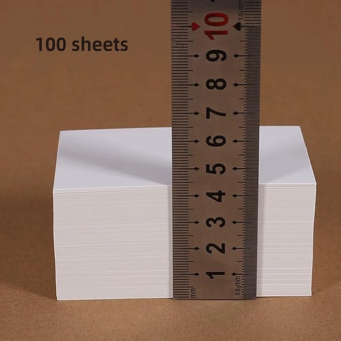 100 Sheets White Cardstock Thick Paper - Blank Heavy Weight 350gsm Cover Card Stock for Invitations,Stationery Printing,Scrapbooking,Crafts,DIY Cards, Paper Crafting (3x5 Inches)