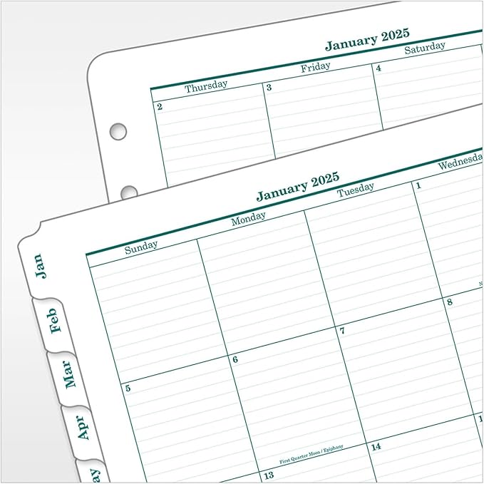FranklinCovey - Original Two Page Per Day Ring-Bound Planner (Monarch, Jan 2025 - Dec 2025)
