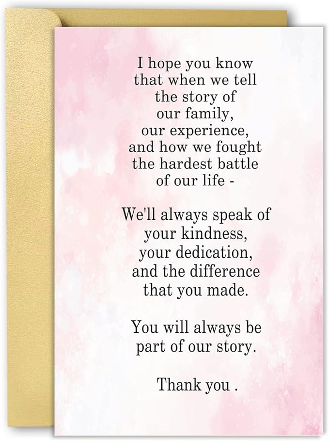 OJsensai Sweet Thank You Card for Doctor Nurse, Appreciation Gifts for Hospital Staff, You Will Always Be Part of Our Story