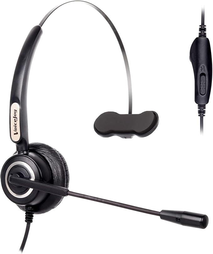Volume and Mute Switch Headset Office Monaural Headset with Microphone RJ9 Plug for Cisco IP Phones 794X 796X 797X 69XX Series and 8811,8841,8851,8861,8941,8945,8961,9951,9971 etc