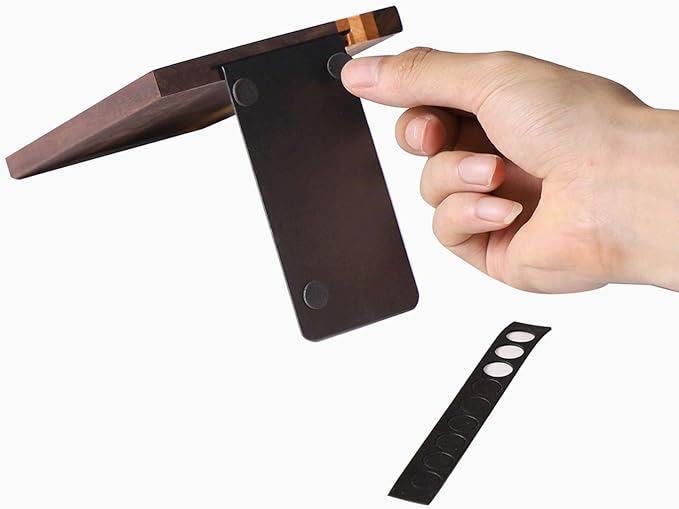 Muso Wood Artist Bookends, Decorative Bookshelf Book Ends Heavy Duty Bookends Desktop Organize Books Wooden Book Ends for Home Office Kitchen 6"x4" Walnut 4pcs