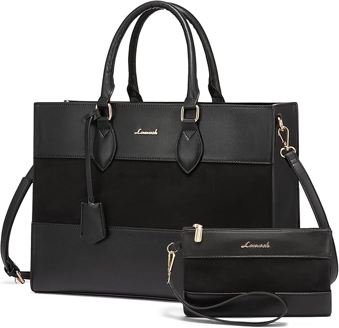 LOVEVOOK Laptop Tote Bag for Women, Work Totes Business Office Computer Briefcase with Clutch Purse