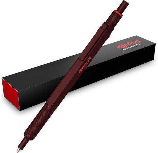 Rotring 600 Ballpoint Pen | Medium Point | Black Ink | All-Metal Body Pen | Chocolate Truffle | Non-Slip Knurled Grip & Hexagonal Barrel | Refillable