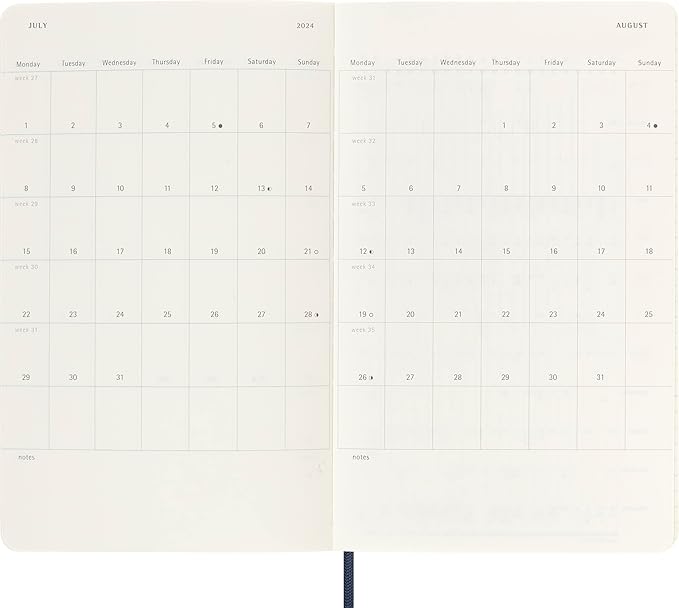 Moleskine Classic 18 Month 2023-2024 Weekly Planner, Soft Cover, Large (5" x 8.25"), Sapphire Blue