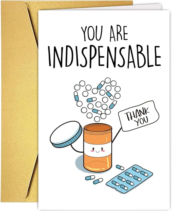 Thank You Cards, Funny Appreciation Card for Men Women, Cute Thank You Card for Doctor Nurse, Medical Staff Appreciate Greeting Card for Nurse Her, Perfect Doctors Day Gift Idea