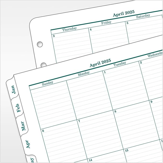 FranklinCovey - Original Two Page Per Day Ring-Bound Planner (Monarch, Apr 2025 - Mar 2026)