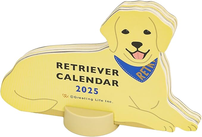 Greeting Life 2025 Calendar Animal Die Cut Retriever Tabletop C-1634-ET