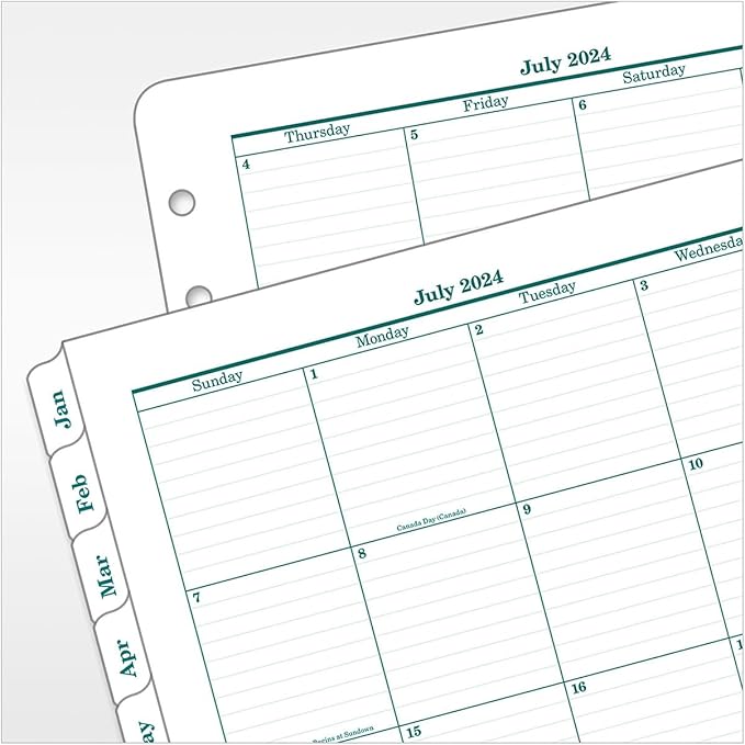 FranklinCovey - Original Two Page Per Day Ring-Bound Planner (Monarch, Jul 2024 - Jun 2025)
