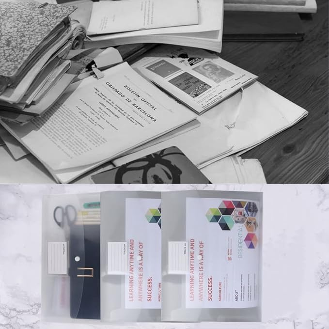 12 Pack Large Clear Document Folders,Legal Size(11"×14"),TFDLCG zm Plastic Envelope with Snap Closure,Poly Envelopes File Folder with 1 Inch Expansion,for School Home Office