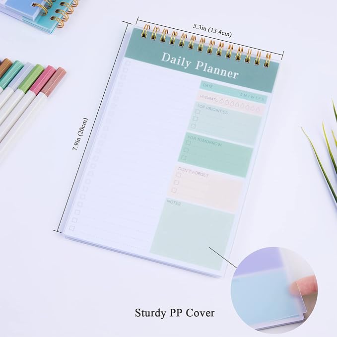 To Do List Notepad, 52 Sheets Undated Daily Planner 2024, 5.2"x7.8" Daily Planner Notebook, To Do List Planner for Home School/Office Supplies