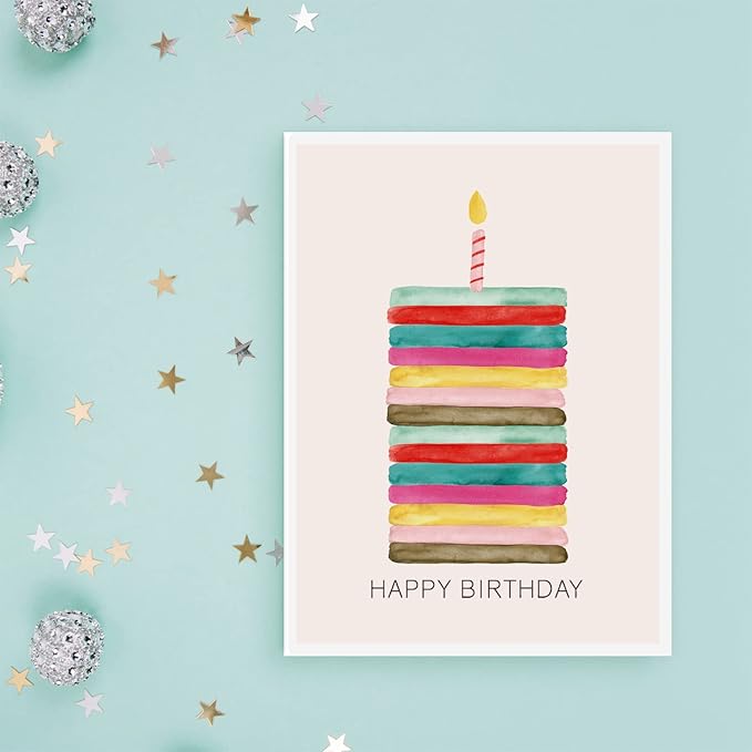 Watercolor Bulk Birthday Cards Assortment – 48pc Bulk Happy Day sheets with Envelopes Box Set – Assorted Blank Celebration Sheets for Women, Men, and Kids in a Boxed flyers Pack