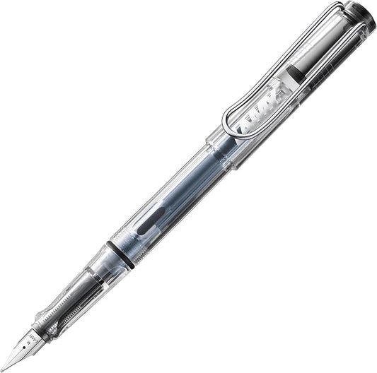 LAMY safari vista - Fountain Pen with ergonomic grip & polished steel nib in size F - ideal for any Writing & Calligraphy - including LAMY T 10 blue cartridge - Right-Handed