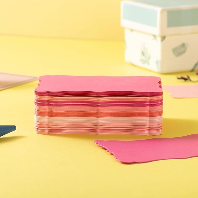 120 Pieces Small Mini Business Cards Vintage Assorted Colors Blank Note Gift for Business Cards, Gift (5 PInk-Red)