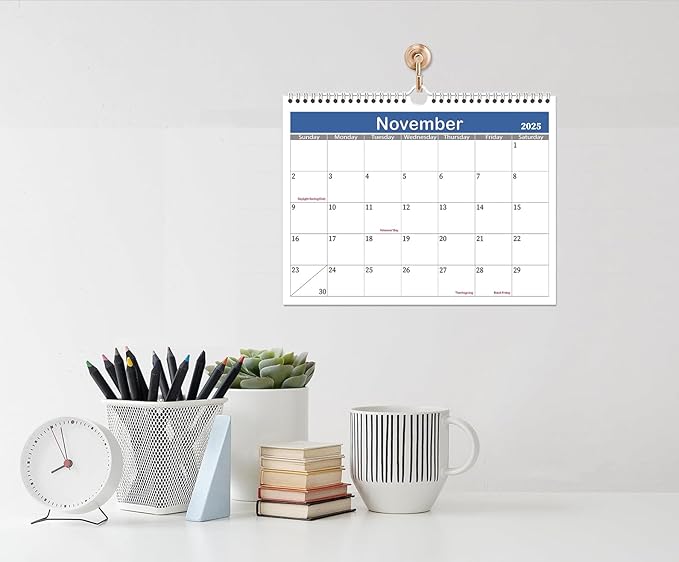 8.5x11 Calendar 2024-2025- Runs from July 2024 Until December 2025,Wall Hanging Calendar with Spiral Binding,Four Page Styles,The Perfect Wall Calendar Planner for Easy Organizing