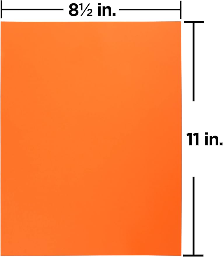 JAM PAPER Colored 24lb Paper - 90 gsm - 8.5 x 11 - Ultra Orange - 100 Sheets/Pack