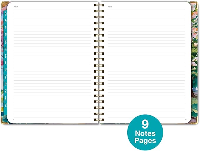 HARDCOVER 2025 Planner, 8.5"x11": 14 Months (November 2024 - December 2025), Daily Weekly Monthly Planner, Yearly Agenda, Bookmark, Pocket Folder and Sticky Note Set (Watercolor Tree)