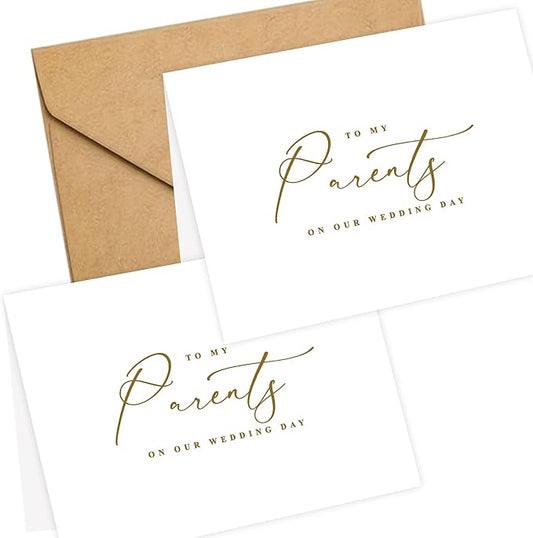 LADY&HOME To My Parents on My Wedding Day Card,Card to Parents,Thank Parents Wedding Day Card (C2:Parents)