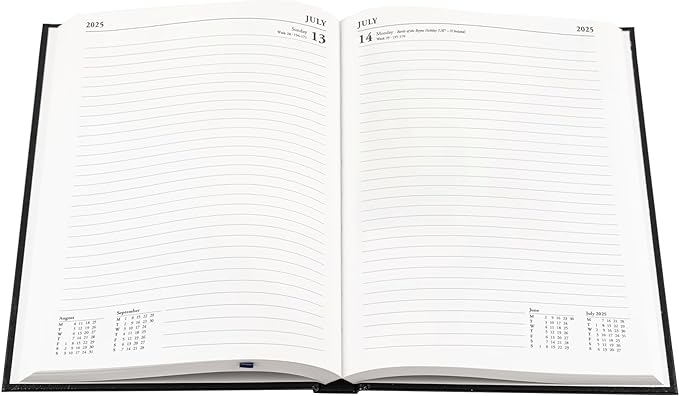 Collins Essential 2025 Business Diary - A5 Day to a Page with Appointments Planner with Leathergrain Hardback Cover - Green - ESSA51.52-25