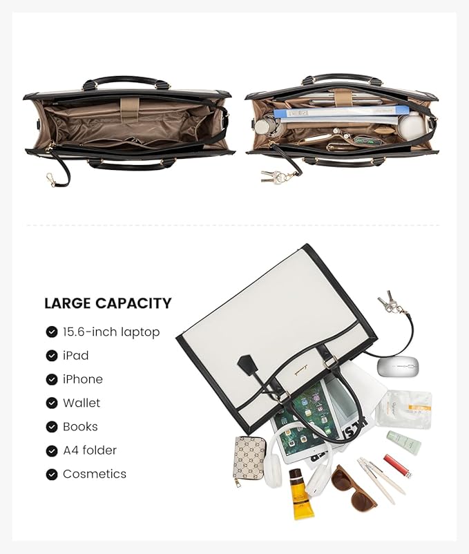 LOVEVOOK Laptop Tote Bag for Women, Office Work Bag Briefcase fit for 15.6 inch Laptop, Large Capacity Teacher Bag Handbag