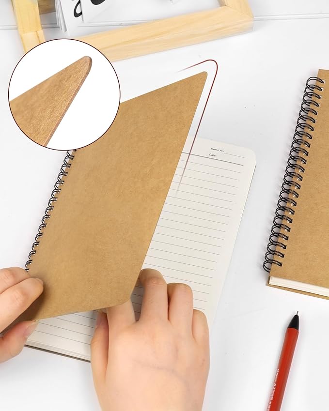 Spiral Notebooks A5 Lined 5Pcs College Ruled Journals Bulk Thick Paper for Work, Study, Notes Taking, Gifts 120 Pages/60 Sheets Kraft Brown