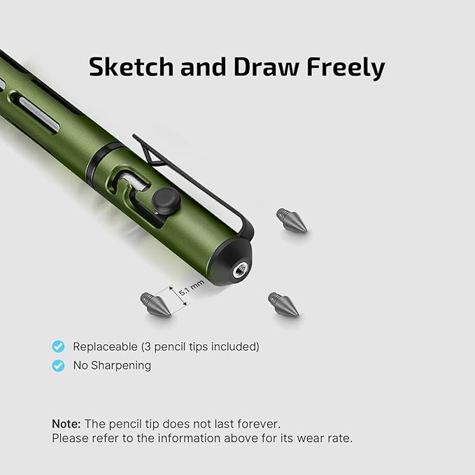 OLIGHT O'Pen Mini 2 Ballpoint Pen and Pencil in One, Replaceable EDC Refill and Pencil Tip, Smooth Writing, for Office, Working, Writing (OD Green)