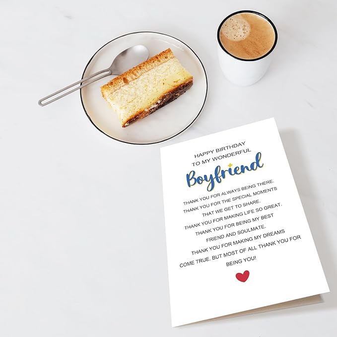Chenive Romantic Poem Birthday Card for Boyfriend