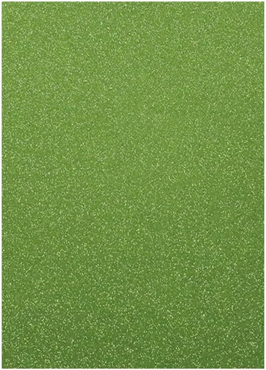 Baisunt 20 Sheets Grass Green Glitter Cardstock Paper for DIY Art Project, Scrapbook, Birthday Wedding Party Decoration 250GSM(8x12 In, Non Adhesive)