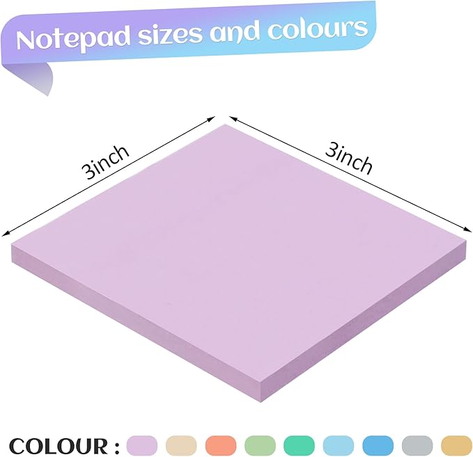 Joyberg 18 Pads Sticky Notes, 3x3” Aesthetic Sticky Notes, 9 Colors of Neutral Notes for Office, School, Home Desks, and More, 50 Sheets/Pad