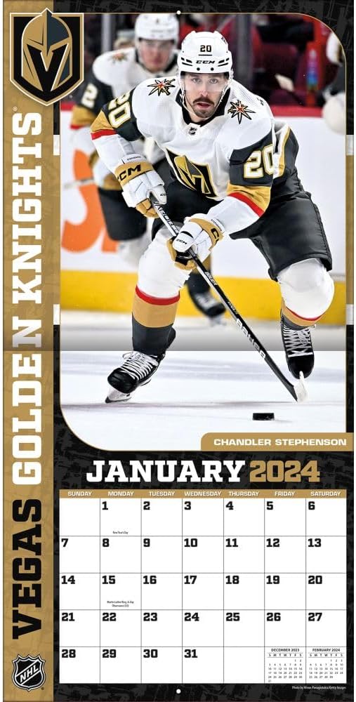 TURNER SPORTS Vegas Golden Knights 2024 Mini Wall Calendar (24998040623)