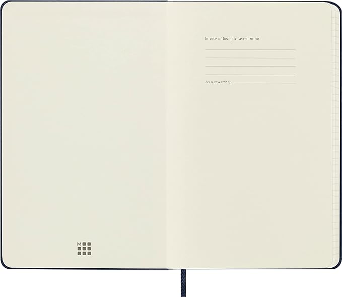 Moleskine Classic Notebook, Hard Cover, Large (5" x 8.25") Squared/Grid, Sapphire Blue, 240 Pages