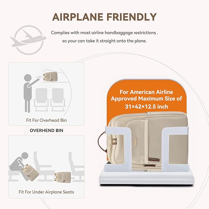 Laptop Backpack for Women Travel Work Commute Casual Daypack Backpack Purse Computer Bags Fit 16 Inch Notebook (Apricot)