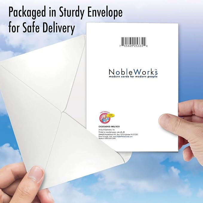 NobleWorks - Work Anniversary Card Funny - Retro, Vintage Notecard for Employees, Coworker, Women - Swivel Chair C4306ANG-WA