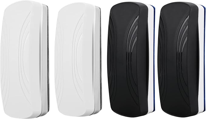 Ddaowanx Whiteboard Eraser, Magnetic Dry Erase Eraser, Glass Board Eraser,School and Office Supplies (4 Pack/2 Black+2 White)