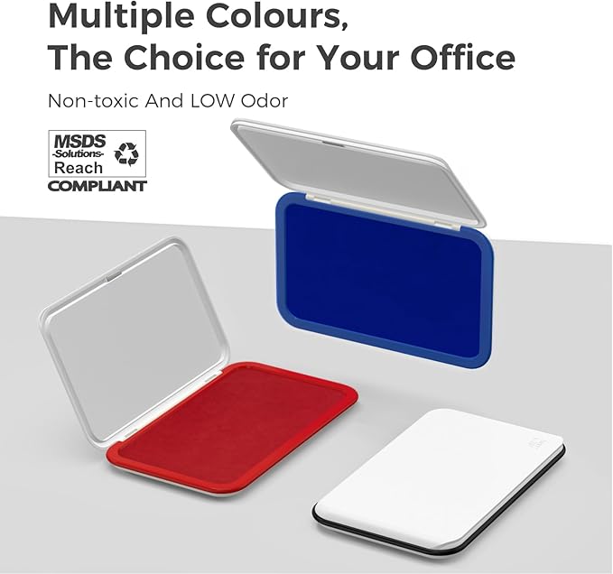 Large Stamp Pad - 3.50"x 6.25", Magnetic Lid, Premium Quality Felt Stamp Pad (Red)