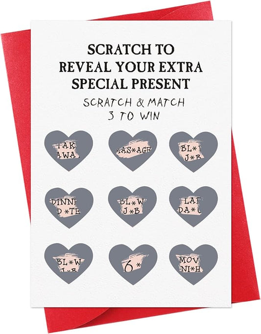 FaCraft Funny Valentines Day Cards for Him Boyfriend Husband Fiance 4 x 6 Date Scratch Off Cards Naughty Dirty Inappropriate Raunchy Valentines Day Gifts Anniversary Birthday Cards with Envelope