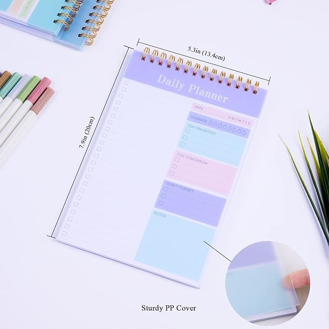 Undated Daily Planner 2024, 52 Sheets To Do List Notebook, 5.2"x7.8" Daily Planner Notepad for School/Office Supplies