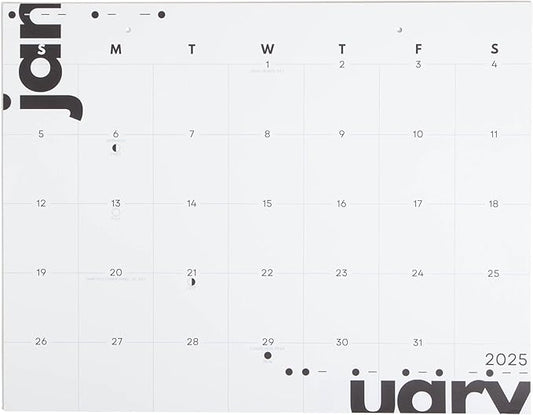 2025 Writable Edition, Oversized Monthly Wall Calendar 24.75" x 19.25", Large Writing Spaces, Holidays & Moon Phases, Hang or Use as Desk Blotter, Morse Code Inspired, MADE IN THE USA